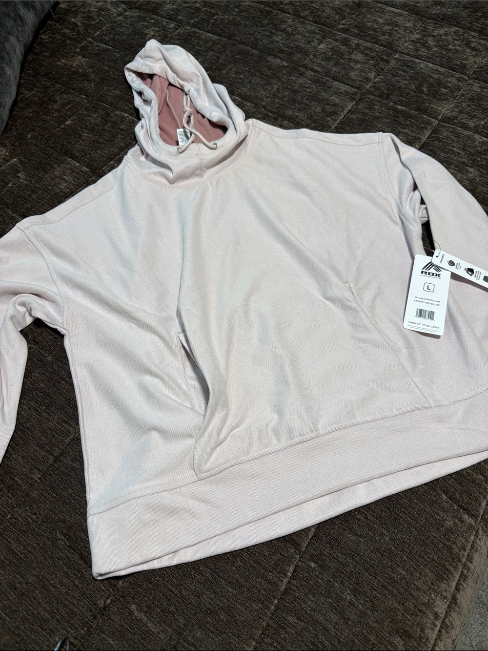 RBX Light Pink Women's Hoodie Pullover with Kangaroo Pocket
